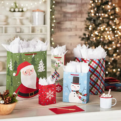 Assorted Sizes and Designs 18-Pack Christmas Gift Bags