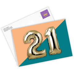 21st Balloons Custom Birthday Card
