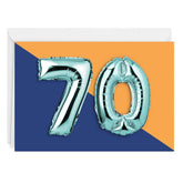 70th Balloons Custom Birthday Card
