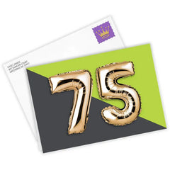 75th Balloons Custom Birthday Card