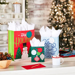 Let It Snow 8-Pack Holiday Gift Bags, Assorted Sizes and Designs