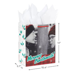 13" A Christmas Story™ Merwwy Chwithmuth! Large Gift Bag With Tissue Paper