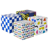 4" Modern Neon Patterns Assorted Treat Boxes With Lids, Pack of 4