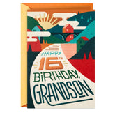 New Adventures and Happiness Ahead 16th Birthday Card for Grandson