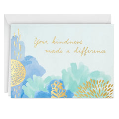 Abstract Flowers on Blue Boxed Blank Thank-You Notes, Pack of 10