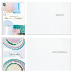 Soothing Brushstroke Pastels Assorted Sympathy Cards, Pack of 12