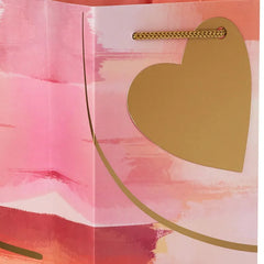 13" Abstract Pink and Gold 4-Pack Wine Bottle Gift Bags