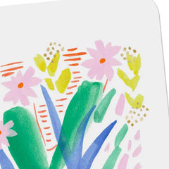 Abstract Watercolor Flowers Blank Card
