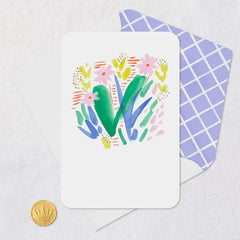 Abstract Watercolor Flowers Blank Card
