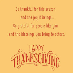 Thankful, Grateful, Blessed Thanksgiving Card