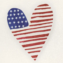 American Flag Heart Blank Card