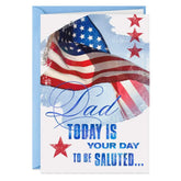 American Flag We Salute You Veterans Day Card for Dad