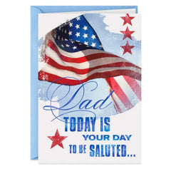 American Flag We Salute You Veterans Day Card for Dad