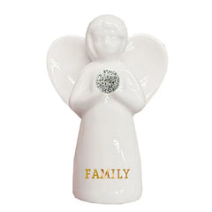 Dalmatian Stone Angel of Family Mini Figurine, 2"