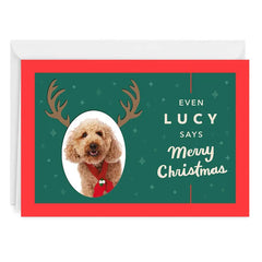 Reindeer Face Custom Christmas Card From Pet