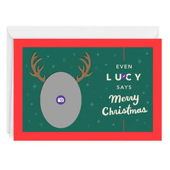 Reindeer Face Custom Christmas Card From Pet