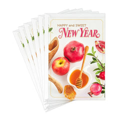 Apples, Pomegranates and Honey Rosh Hashanah Cards, Pack of 6