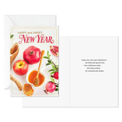 Apples, Pomegranates and Honey Rosh Hashanah Cards, Pack of 6