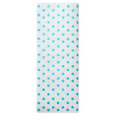 Aqua Blue Polka Dots on White Tissue Paper, 6 sheets