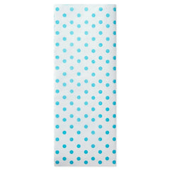 Aqua Blue Polka Dots on White Tissue Paper, 6 sheets