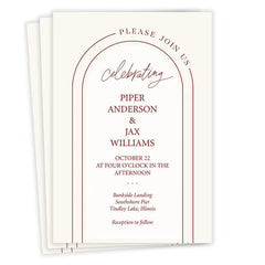 Hint of Crimson Flat Wedding Invitation
