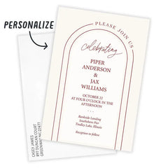 Hint of Crimson Flat Wedding Invitation