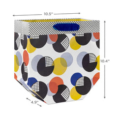 10.3" Vintage Patterned Circles Large Gift Bag