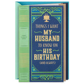 Things I Want You to Know Romantic Birthday Card for Husband