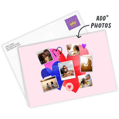 Artistic Hearts Photo Collage Custom Love Card