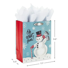 9.6" Retro Fun 3-Pack Medium Christmas Gift Bags With Tissue Paper Assortment