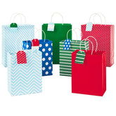 9.7" and 13" Assorted Colorful 7-Pack Gift Bags With Tags