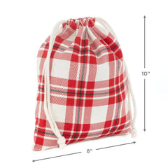 10" Assorted Plaid 3-Pack Fabric Gift Bags