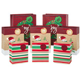 Assorted Rustic Designs 8-Pack Small, Medium and Large Christmas Gift Bags