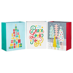17" Assorted Mod Designs 3-Pack XXL Christmas Gift Bags