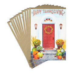 Autumn Front Door Thanksgiving Cards, Pack of 10