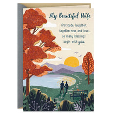 Humbled and Blessed Religious Thanksgiving Card for Wife