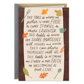 Gathering to Share With Faith and Love Thanksgiving Card