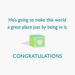 He'll Make This World a Great Place New Baby Boy Card