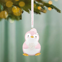 Baby Girl's First Christmas Penguin 2026 Ornament