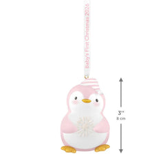 Baby Girl's First Christmas Penguin 2026 Ornament