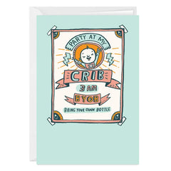 Party at My Crib Funny Custom New Baby Card