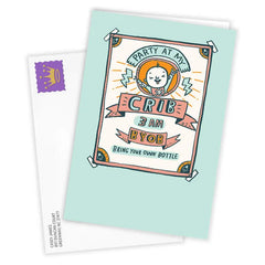 Party at My Crib Funny Custom New Baby Card