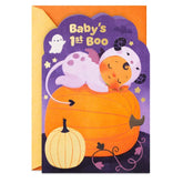 Little Purple Monster First Halloween Card for Girl