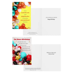 Bright Balloons Assorted Religious Birthday Cards, Box of 12