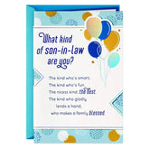Loved Just Like a Son Birthday Card for Son-in-Law