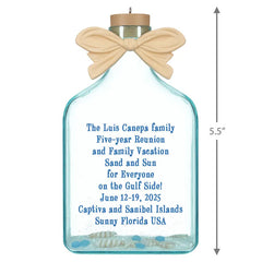 A Day at the Beach Personalized Ornament, Custom Text