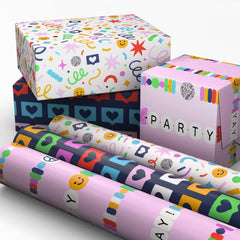 Focus on Fun 3-Pack Assorted Wrapping Paper Roll Bundle, 75 sq. ft. total