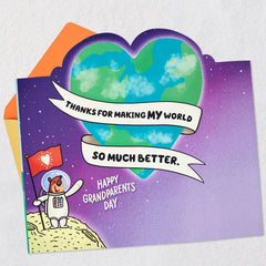 You Make the World Heart-Shaped Pop-Up Grandparents Day Card for Nana