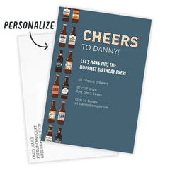 Cheers and Beers Flat Birthday Invitation