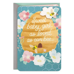 New Little Honey Loved as Can Bee New Baby Girl Card